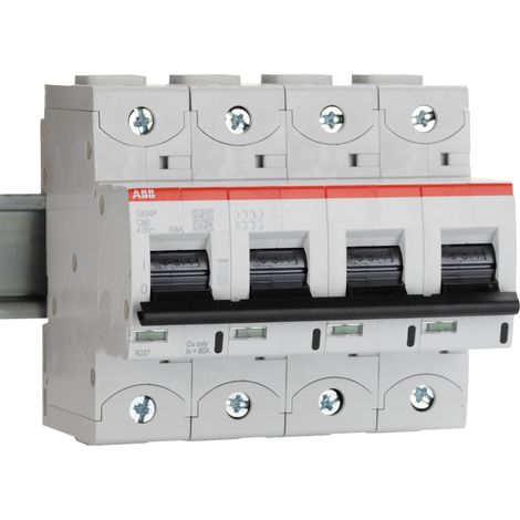 Disjoncteur S804C 4 Pôles 80A Courbe C Raccordement à vis 25KA 6 Modules 2CCS884001R0804 ABB 744445