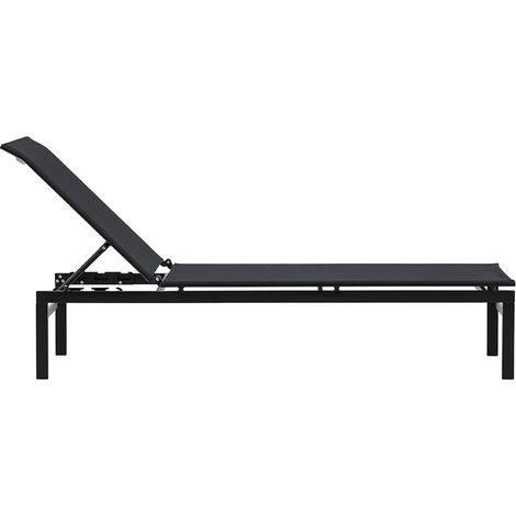 Chaise longue inclinable en aluminium - Noir - Massimo (1/5)