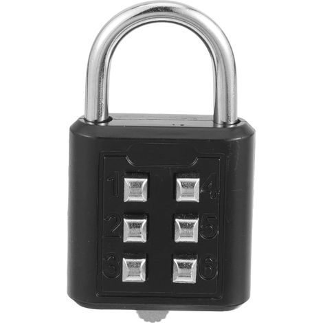 à combinaison 6 chiffres et verrou de porte noir résistant