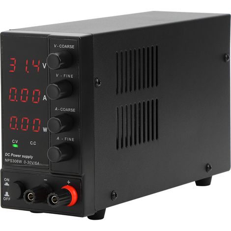 Alimentation stabilisée CC 4 chiffres, test fixe, réglable, NPS306W, prise UE, 115/230 V (1/5)
