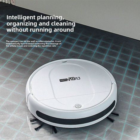 Aspiradora inteligente robótica Kehr, totalmente automática, de uso doméstico, mini, con carga USB, limpieza automática (1/5)