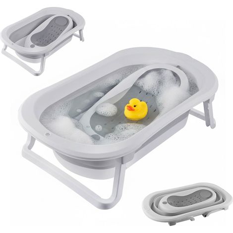 Faltbare Babybadewanne mit Einsatz und temperaturempfindlichem Stöpsel (1/5)