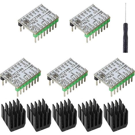 MKS TMC2208 V2.0 Schrittmotortreiber Ultraleise/Geringe Wärmeentwicklung für MKS SGen L V1.0/Gen L V2.0 Controller-Platine (5 Stück) (1/5)