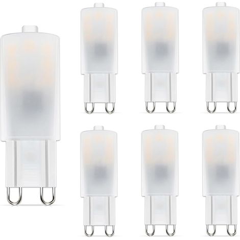 Ampoule LED G9, G9 LED 2,5W équivalent 25W Lampe Halogène, Blanc chaud 2700K Non Dimmable, 220-240 V CA 6-Unités (1/5)