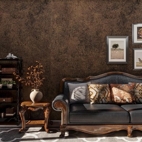 Papier peint texture béton,Film brun foncé pour meubles,Sticker mural métallisé de style industriel,40CMx3M,Bronze doré,Design sans bulles d'air,Mat,épais, auto-adhésif,imperméable,amovible (1/5)