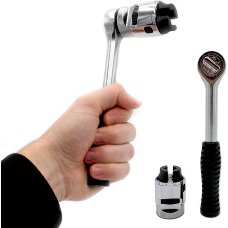 FISHTEC - Adaptateur universel, acier chrome, 10-19 mm, manche TPR, travaux (1/5)