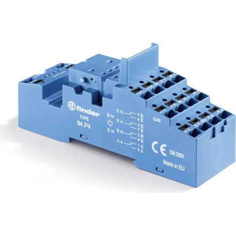 Support 10A 250V série 5532 5534 bleu étrier métallique Push-in FINDER 94P4SMA