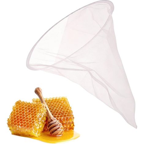 Passoire apicole réutilisable, filtre conique lavable, outil avec panneau robuste, accessoire à la texture raffinée, ustensile d'apiculture 34 x 34 x 1 cm, maille filtrante pour boissons (1/5)