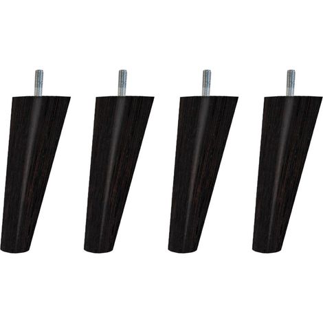 4 pieds scandinaves bois wengé 15 cm