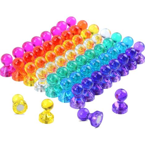 60 aimants punaises, petits aimants puissants pour réfrigérateur, tableau blanc, aimants décoratifs amusants et mignons, pour casier, école, salle de classe, calendrier, cuisine, bureau, tableau blanc