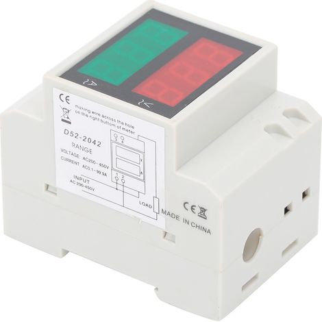 Voltmètre et ampèremètre sur rail 200450 V, multimètre numérique, voltmètre et ampèremètre, mesure du facteur de puissance (1/5)