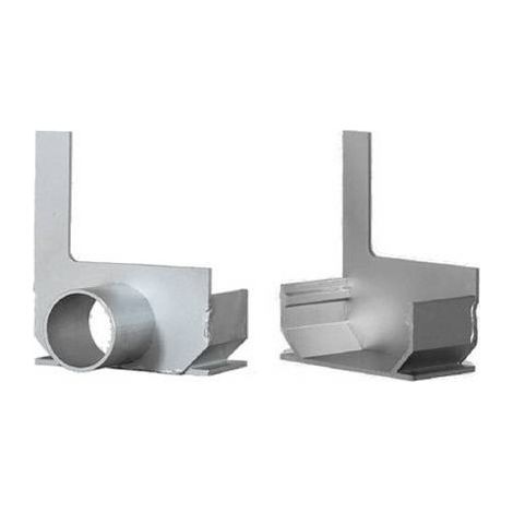 Embout Caniveau à fente aluminium SideDrain - L&S - LINE ECO -    133 mm     Embout fermé Fente à gauche