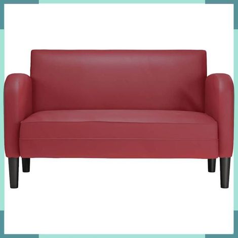 4100539 Canapé causeuse rouge bordeaux 110 cm similicuir (1/5)