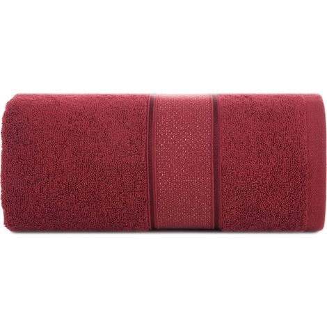 Asciugamano Liana 70x140 bordeaux con filo lucido 500 g/mq Eurofirany (1/5)