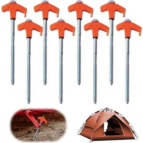 Piquets de tente à visser de 20 cm - Piquets de tente à visser et à percer. Piquets de tente robustes (1/5)
