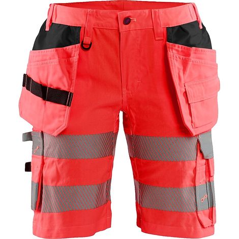 Short de travail haute visibilité stretch femme 7186 - Rouge fluo L - FR(44) - SE(C42) - Standards