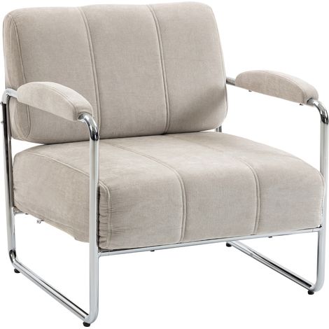 Poltrona und Poltroncina da Salotto in Ciniglia Morbida Beige