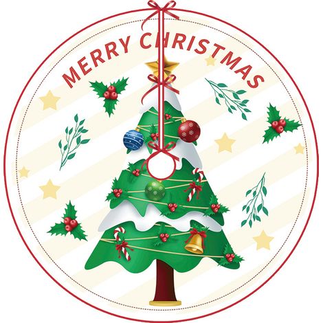 Jupe de sapin de Noël 90 cm - Tapis de Noël - Motif sapin de Noël - Décoration de Noël - Jupe de sapin - Sapin de Noël