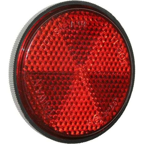 Réflecteur catadioptre arrière rouge rond 60mm à visser – Visibilité accrue pour vélo, remorque, tracteur – Conception universelle (1/2)