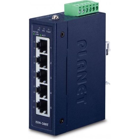 Planet IP30 Compact - Switch Fast Ethernet a 5 porte 10/100TX (-4075°C), ISW-500T (1/3)