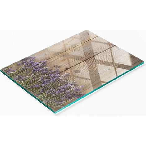 Pizarra de vidrio elegante y duradera con estampado de lavanda en tableros de 80x52 cm. (1/5)