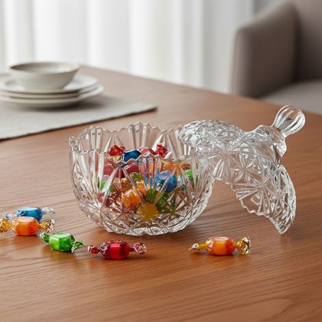 Bonbonnière ronde verre 10x13cm (1/3)