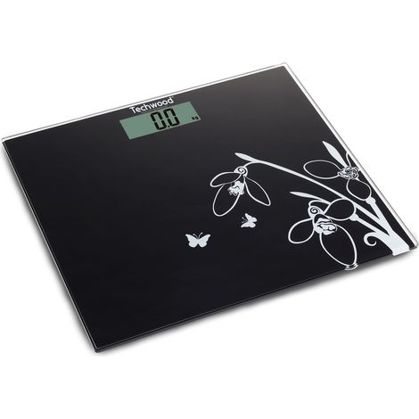 Pèse Personne DIGITAL Techwood TPP-816 Capacité max 150 kg/330lb, Graduation 100g/0,2lb Alimentater 1 pile 3V Coloris Noir