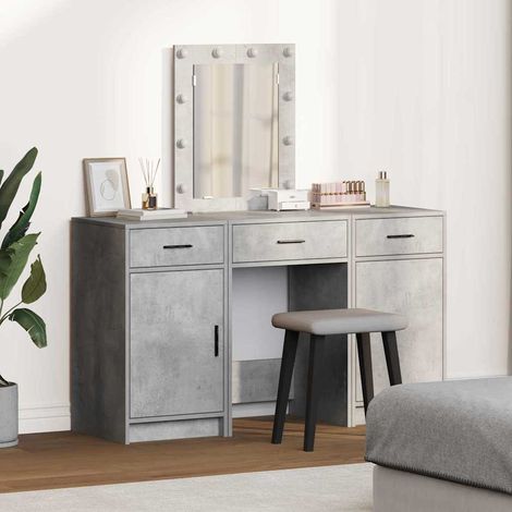 Schminktisch mit Schubladen Grau 50 x 41 x 135 cm Holzwerkstoff