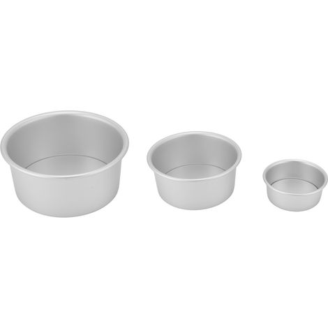 Kuchenform-Set (4, 6, 8 Zoll) aus Aluminiumlegierung, runde Kuchenform für Backpartys, Geburtstage und Weihnachten (1/5)