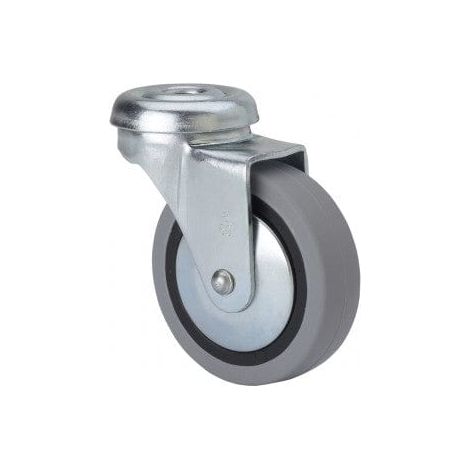 rueda giratora agujero m10 21bsr60cp-pgi poliamix-goma gris eje liso (1/3)