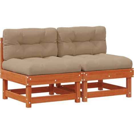 Maison Exclusive - Garten Mittelssofa Massives Kiefernholz Wachsb
