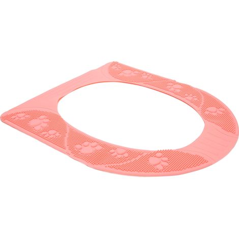 Lot de 2 Housse de Siège de Toilette Universelle en Silicone Rose, Antidérapante, Lavable, Coussin de WC Réutilisable (1/5)