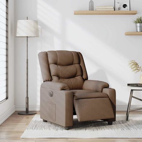 Maison Exclusive - Sillón reclinable eléctrico de tela marrón (1/5)