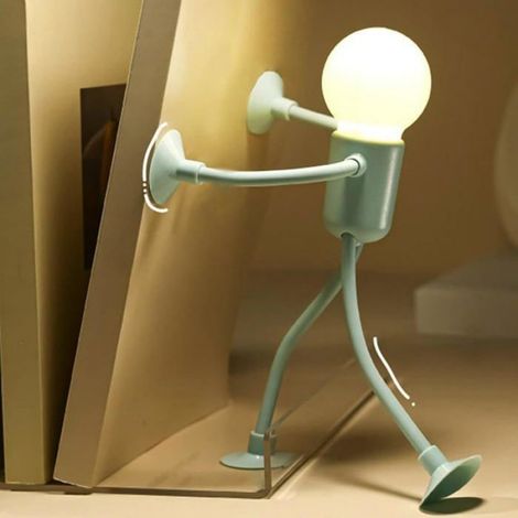 Lampe De Bureau - Flexible - Ventouse À Vide - Lumière Chaude 3000 K - Alimentation Piles AAA - Pour Chambre Et Bureau - 1 Pièce (1/5)