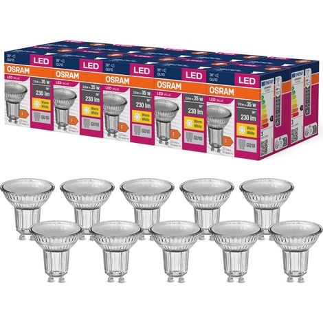 Ampoule à réflecteur LED Star Value PAR16 avec angle de faisceau de 36 degrés, culot GU10, 2,6 W, blanc chaud (2 700 K), remplacement des spots traditionnels de 35 watts, lot de 10 (1/4)