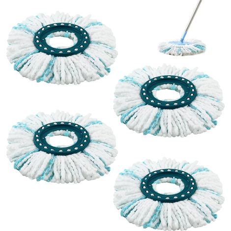 4er Set Ersatzkopf CLEAN TWIST Disc Mop micro duo, Passend für Leifheit Schleudermopps (1/5)