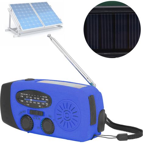 Handkurbel-Solarradio, multifunktionales Solarradio, Handkurbel-Taschenlampe zur Katastrophenvorsorge, blau, amerikanisches Modell (1/5)