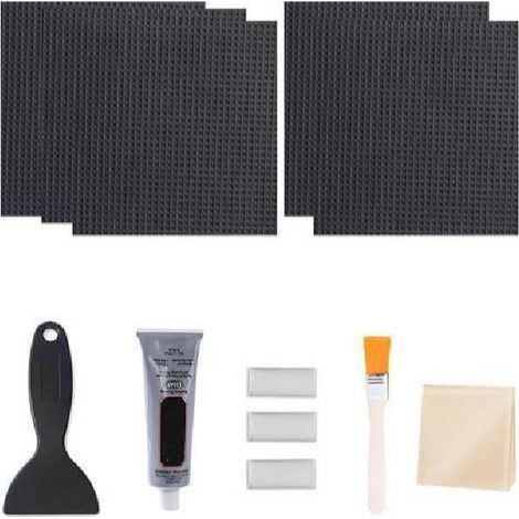 Kit de réparation de meubles de trampoline, patchs carrés, rectangulaires, ronds répare les fissures ou les trous dans le tapis du trampoline colle imperméable outils inclus (1/4)