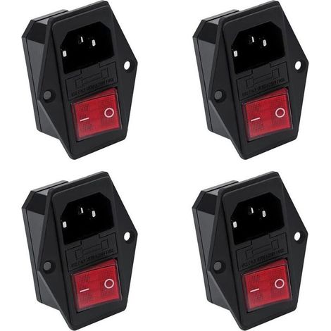 Interrupteurs à Bascule 4 Gangs 10A 250V Prise Encastrée pour Imprimante 3D avec Fusible Sécurité (1/5)