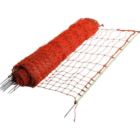 EuroNetz Gallagher rete per pollame altezza 112cm e lunghezza 50m completo di 15 picchetti: Rete punta singolo (1/3)
