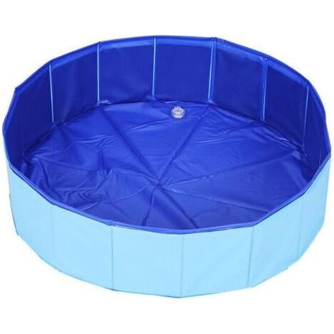 Piscine pour animaux de compagnie Chien Piscine Chat Table de Sable Bassin de Bain Piscine Pliable, bleu, (30x10cm) (1/4)