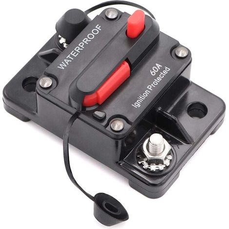 Interruttore automatico per auto impermeabile da 60 A 12 V-48 V CC con portafusibile a ripristino manuale per auto, barca (60 A) (1/4)
