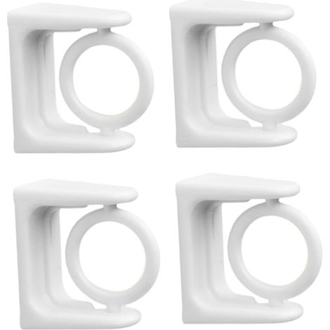 Support Tringle À Rideaux - Universel - Blanc - Pour Tiges Rondes Jusqu'à 28 mm - 4 Pièces