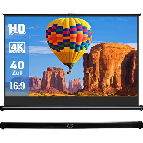 Écran de projection portable 100 cm avec support pour camping, home cinéma, école, réunion (1/5)
