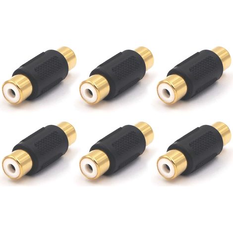 Confezione da 6 connettori RCA femmina-RCA femmina placcati in oro (1/5)