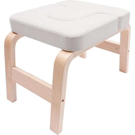 Panca Yoga per Verticali sulla Testa, Sgabello Yoga per Posa Invertite, Inversioni e Rilassamento — Sedia con Supporto per la Testa, Bianco, Portata 200 kg