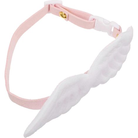 Collar blanco con alas para mascota, ajustable, 3 piezas, para cachorros, de algodón y poliéster. (1/5)