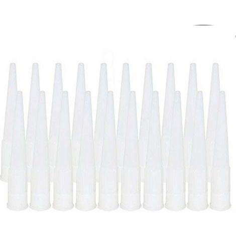 20 Stück Silikon-Düsenkartuschenspitzen, Ersatz-Silikon-Düsenkartuschenspitzen für Kartuschendüsen (Innendurchmesser der Schnittstelle: 15 mm) (1/5)