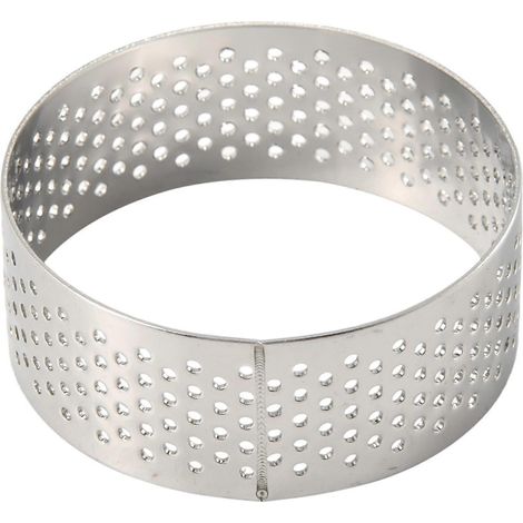 Lot de 10 cercles à tarte de 5 cm en acier inoxydable, résistants à la chaleur et compatibles avec les gâteaux. (1/5)