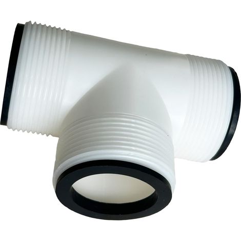 Répartiteur de tuyau de piscine en T compatible avec pompe flottante 3,8 cm avec 3 anneaux en L, pièces de raccordement de tuyau de piscine hors sol (1 jeu) (1/5)